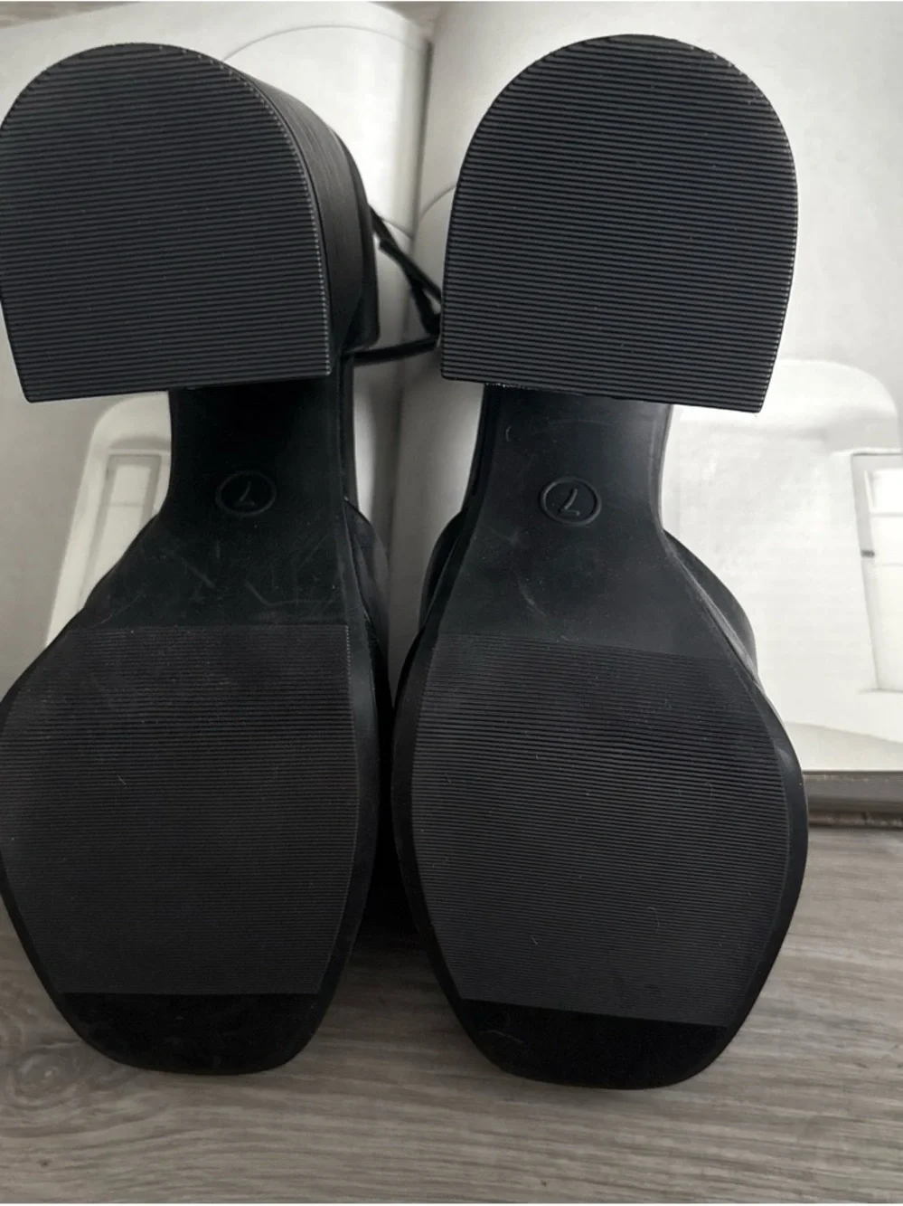 wild fable Black Platform Ankle-Strap Block Heels - Picture 3 of 3